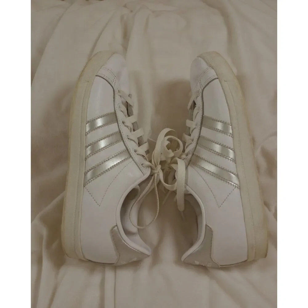Adidas Originals Coast Star White Silver Leather Sneakers Women's US 5.5 EE6521